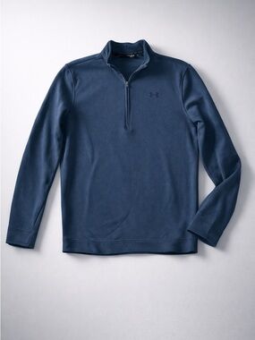 Under Armour Men's Navy Blue Quarter-Zip Sweater #underarmour #sweater